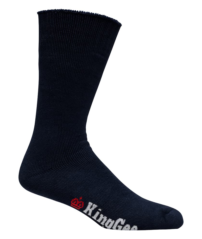 KingGee Mens Bamboo Work Sock 3 pack (Black/Khaki/Navy)_3