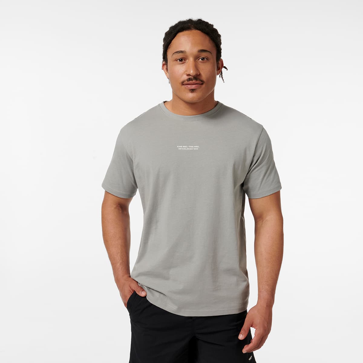 KingGee Trademark Australian Cotton Tee (Stone/Grey)_3