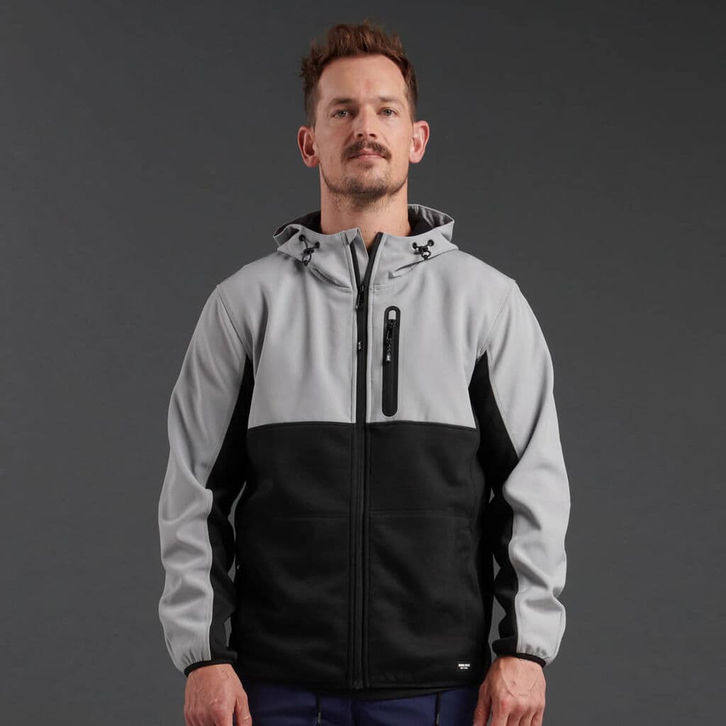 KingGee Mens Trademark Hybrid Hoodie (Stone/Grey)