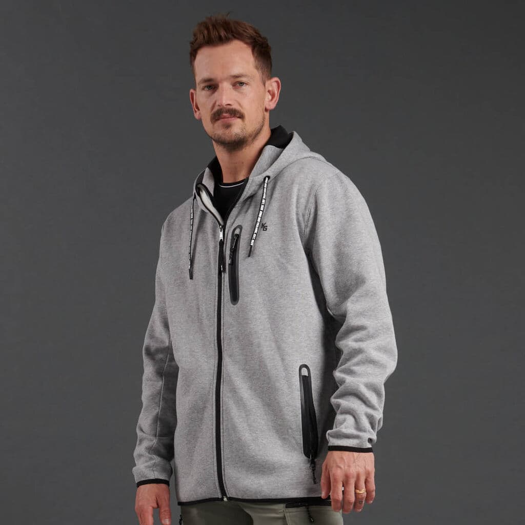 KingGee Mens Trademark Hoodie (Grey Marle)_2