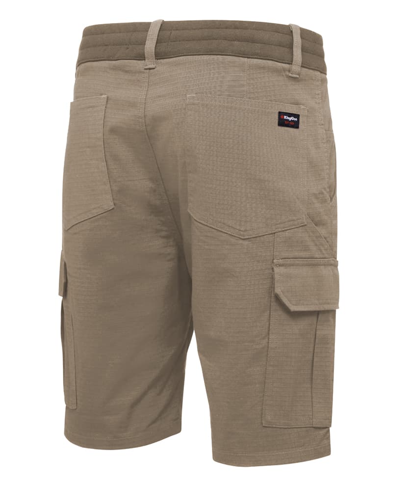 KingGee Mens Rib Comfort Waist Short (Desert)_1