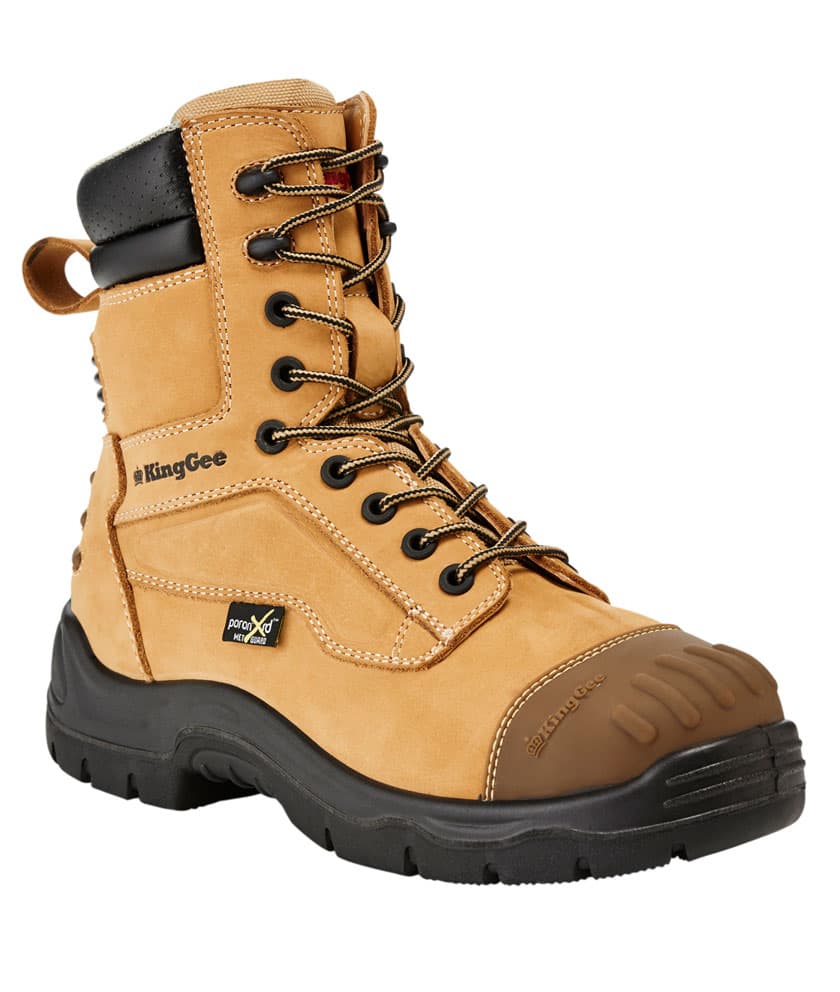 KingGee Mens Phoenix 8Z Side Zip Boot Nubuck (Wheat)