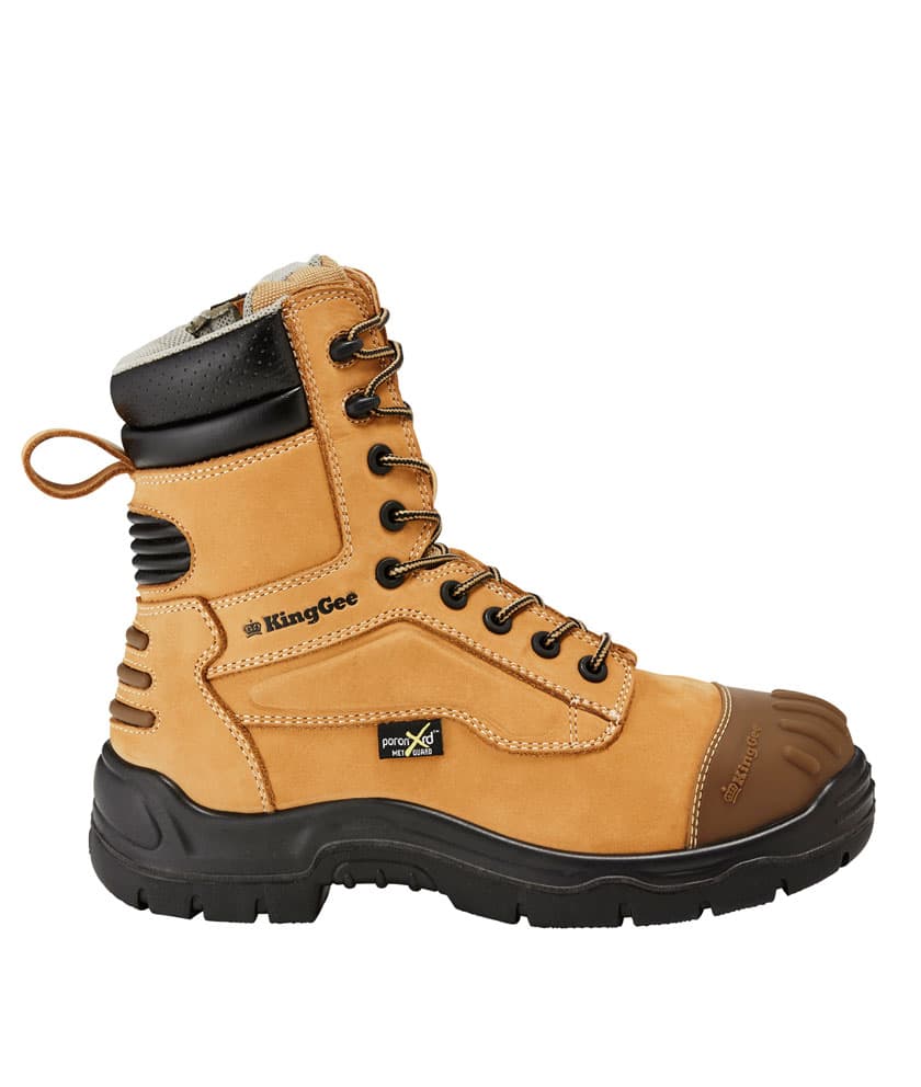 KingGee Mens Phoenix 8Z Side Zip Boot Nubuck (Wheat)_1