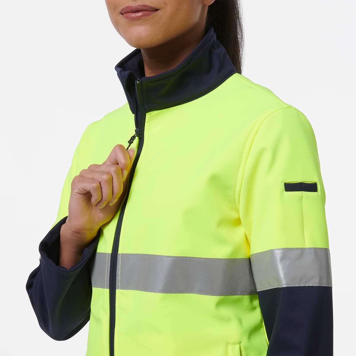 KingGee Women’s Reflective Soft Shell Jacket (Yellow/Navy)_4