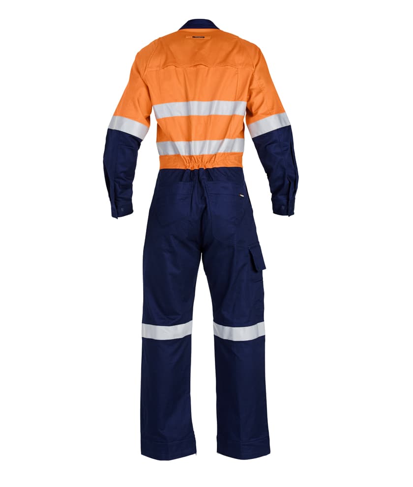 KingGee Mens Workcool2 Reflective Spliced Overall (Orange/Navy)_1