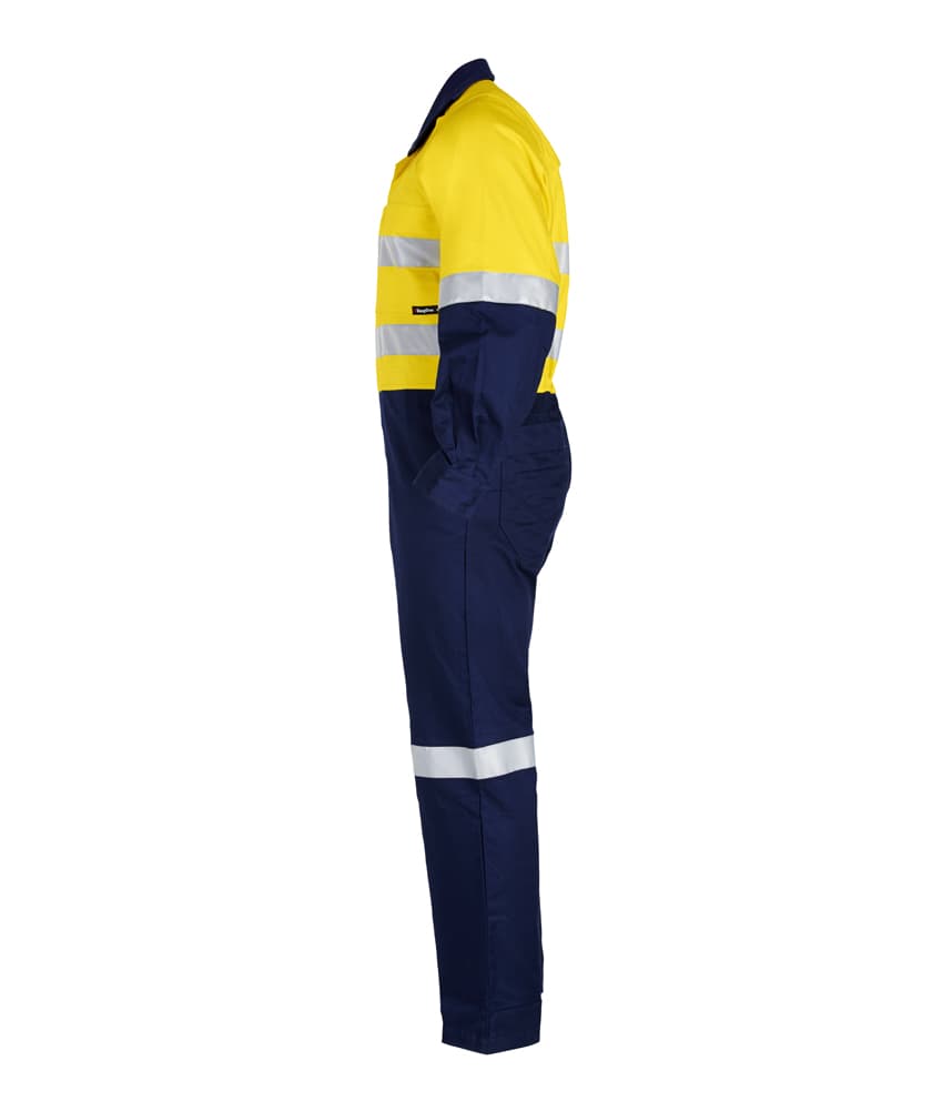 KingGee Mens Workcool2 Reflective Spliced Overall (Yellow/Navy)_2