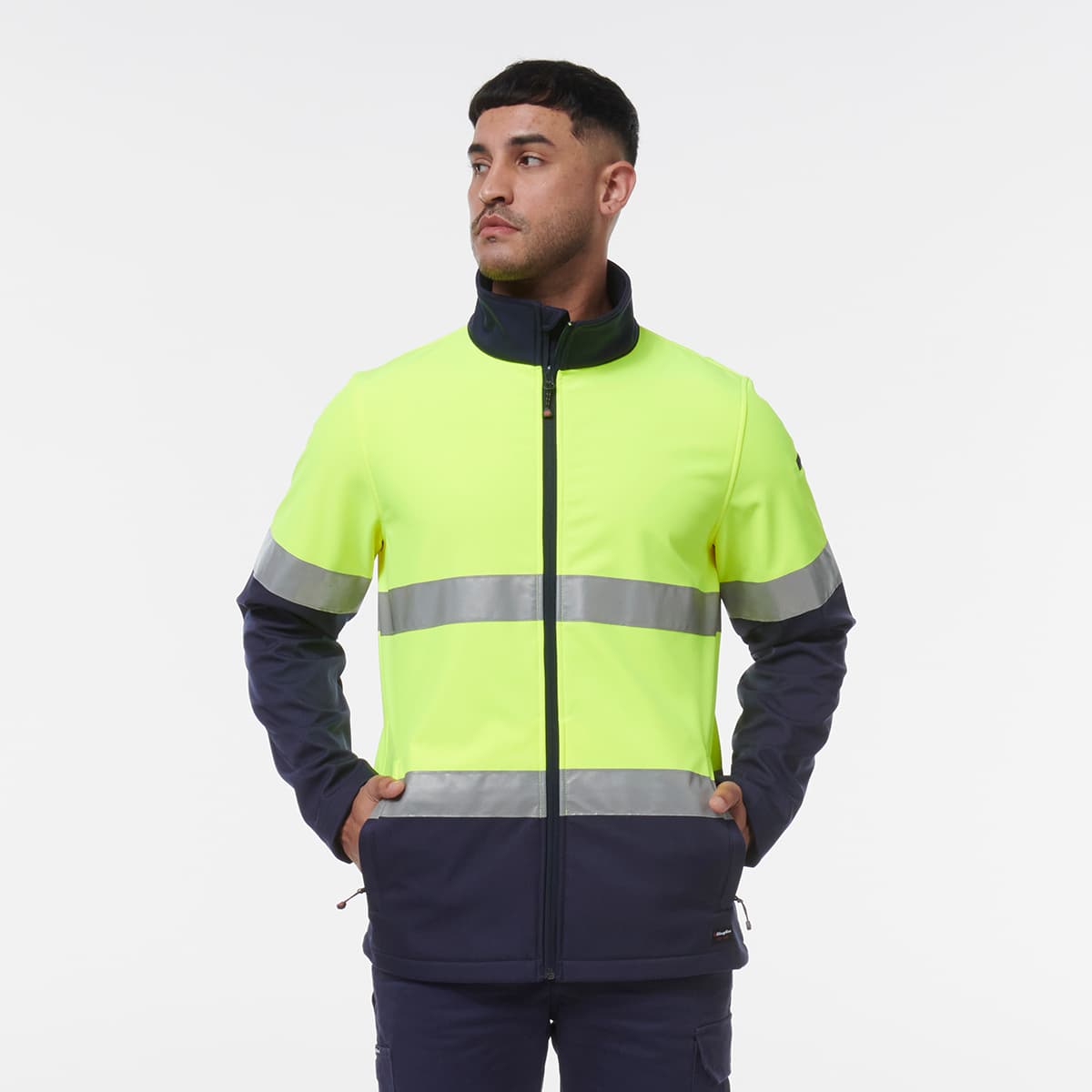 KingGee Reflective Softshell Jacket (Yellow/Navy)_2