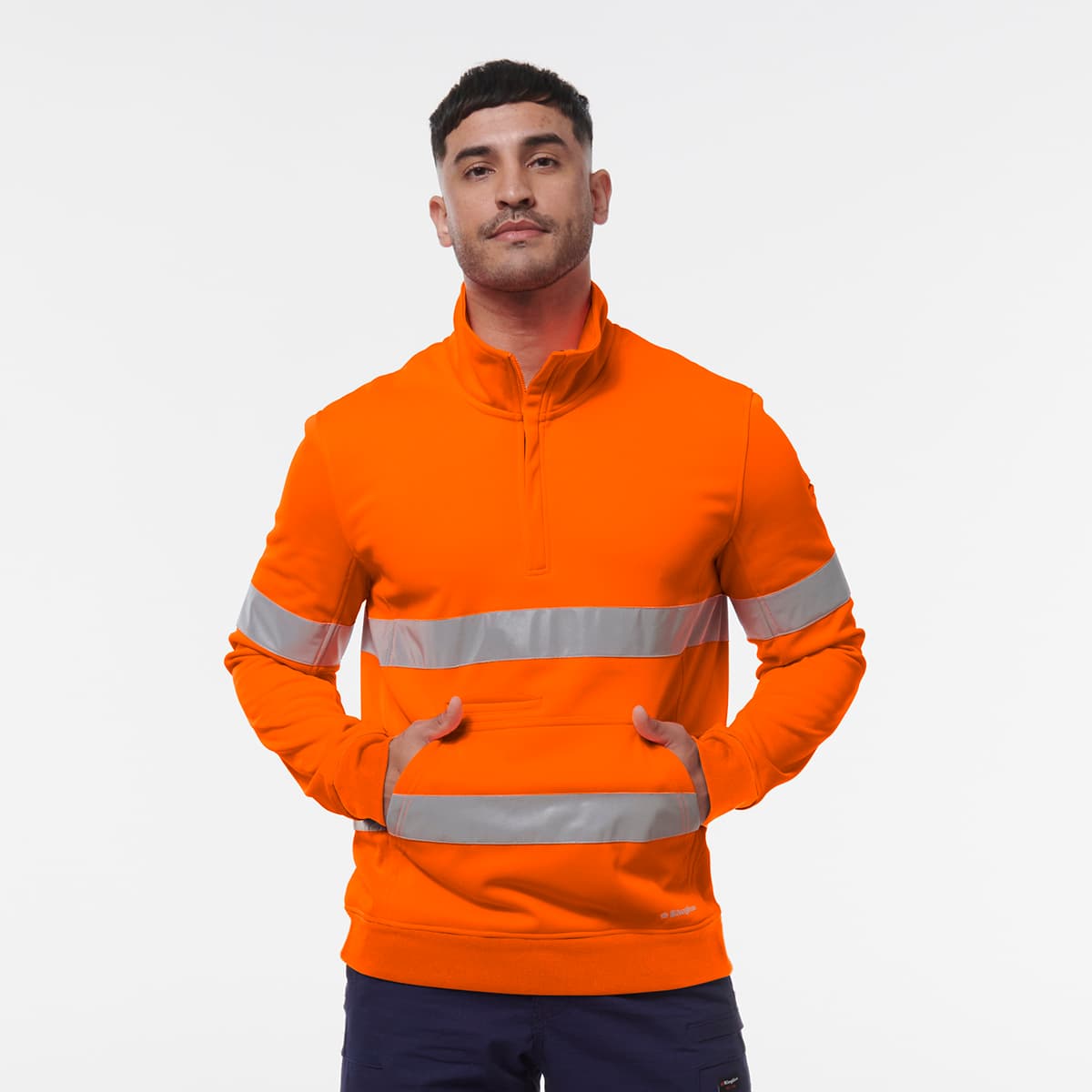 KingGee Reflective 1/4 Zip Fleece (Orange)_1