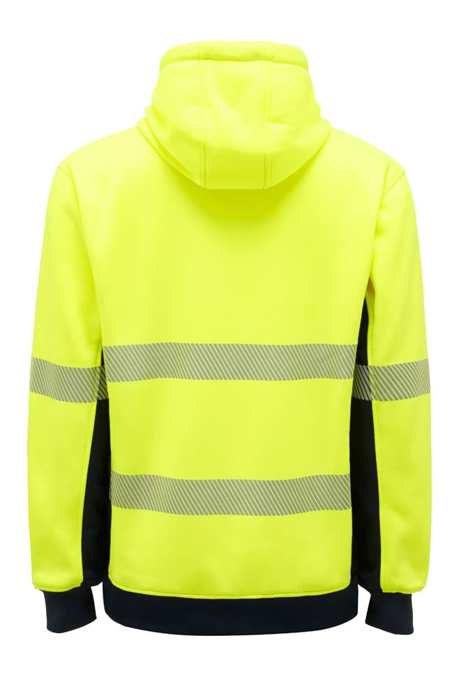 KingGee Mens Hi Vis Refelctive Pull Over Hoodie (Yellow/Navy)_1