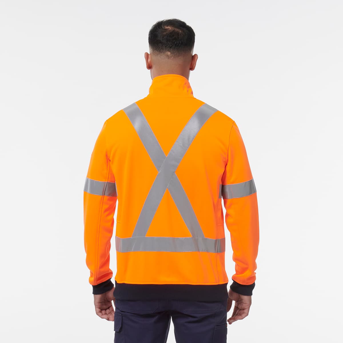 KingGee Reflective 1/4 Zip Fleece X Back (Orange)_6