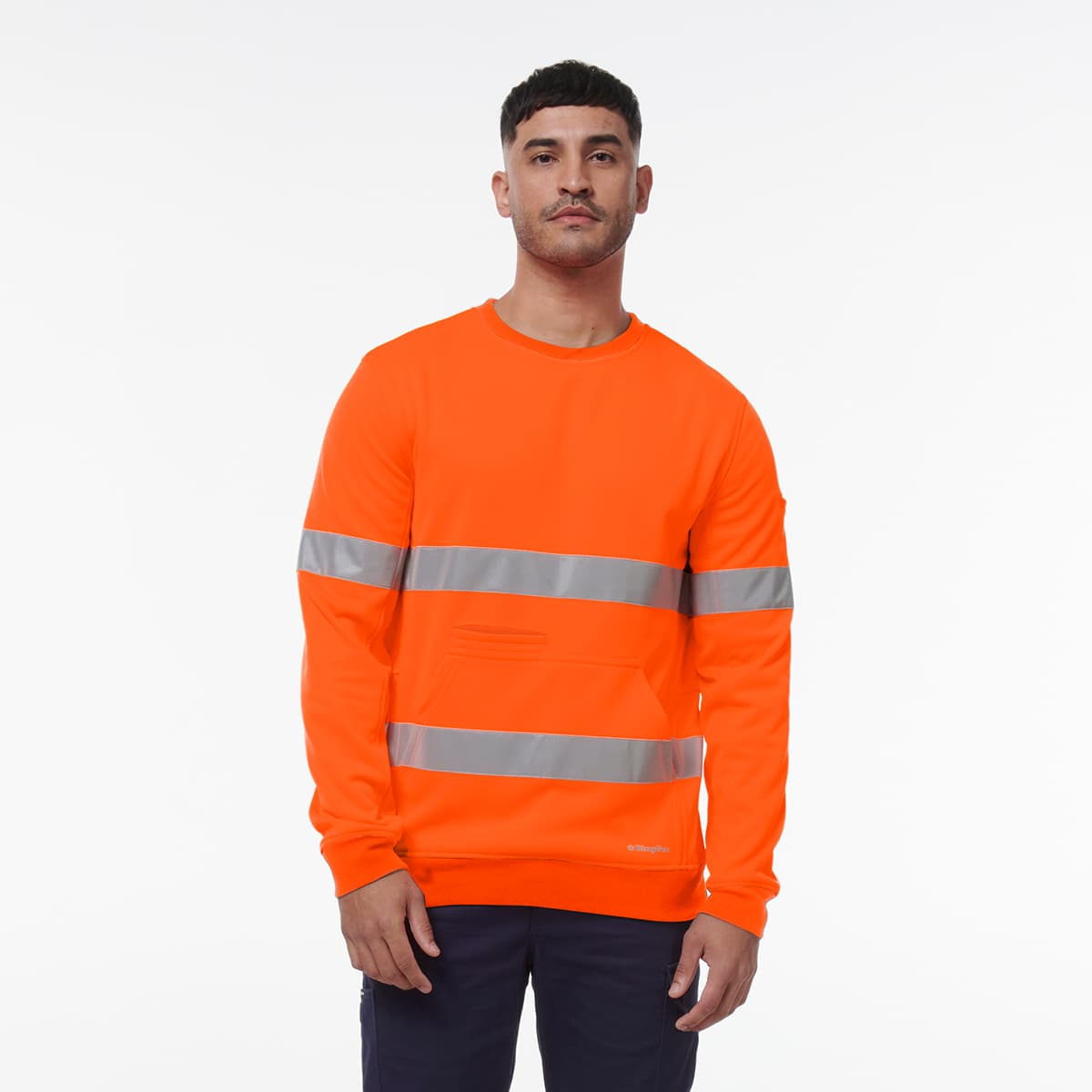 KingGee Reflective Crew Neck Fleece (Orange)