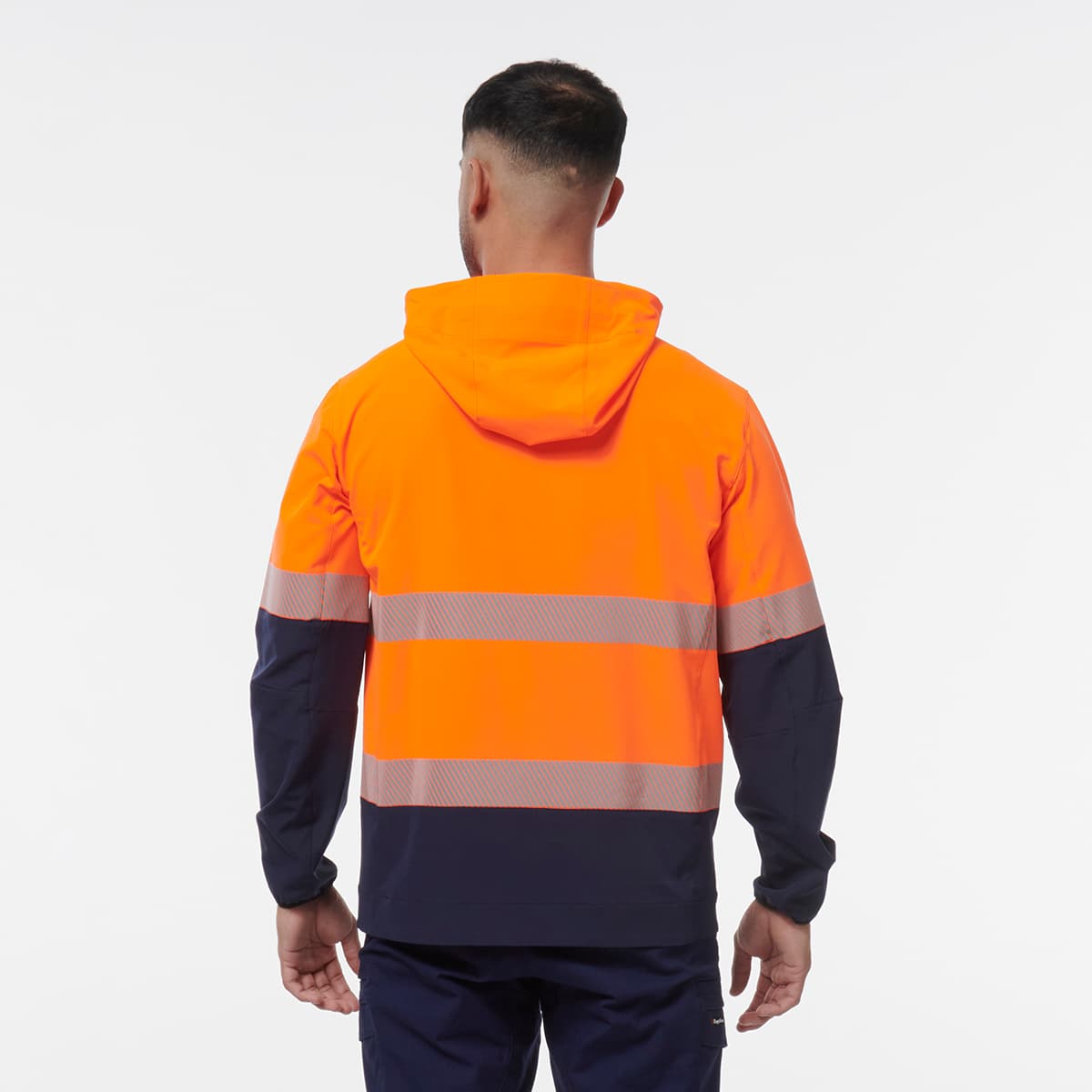 KingGee Reflective Repel Jacket (Orange/Navy)_4