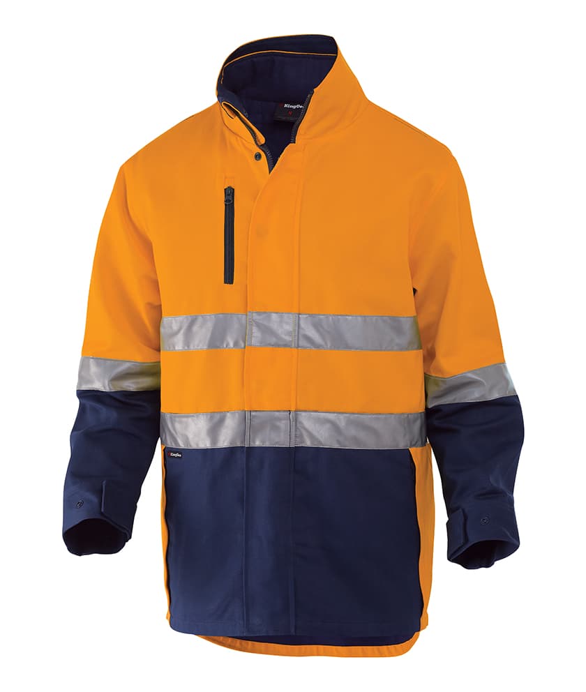 KingGee Reflective 3 in 1 Cotton Jacket (Orange/Navy)