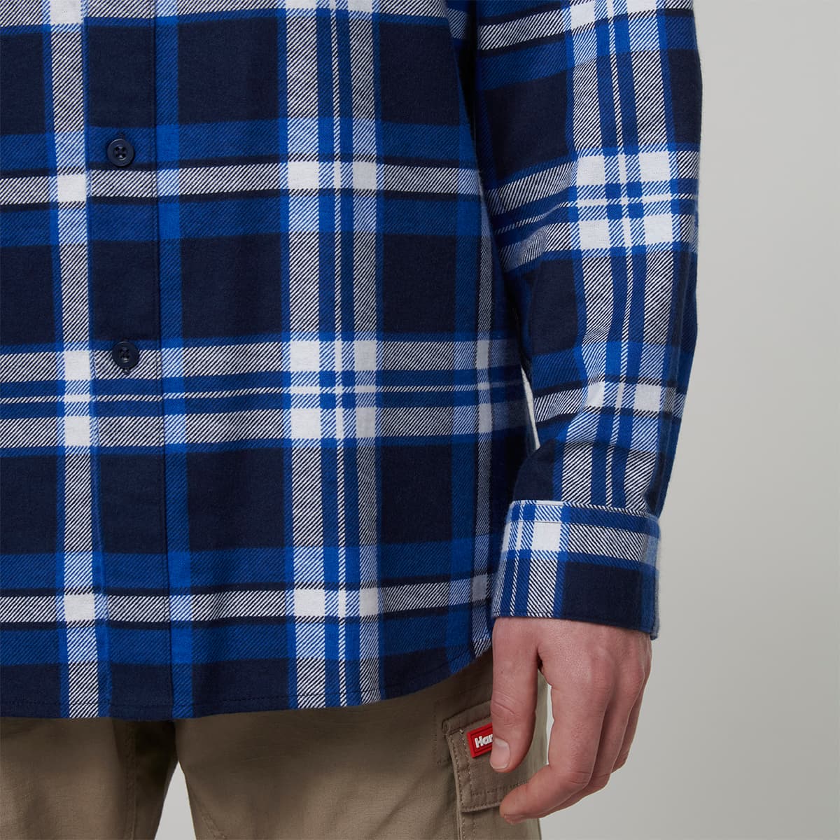 Hard Yakka Core Mens Long Sleeve Check Flannel (Blue Check)_7