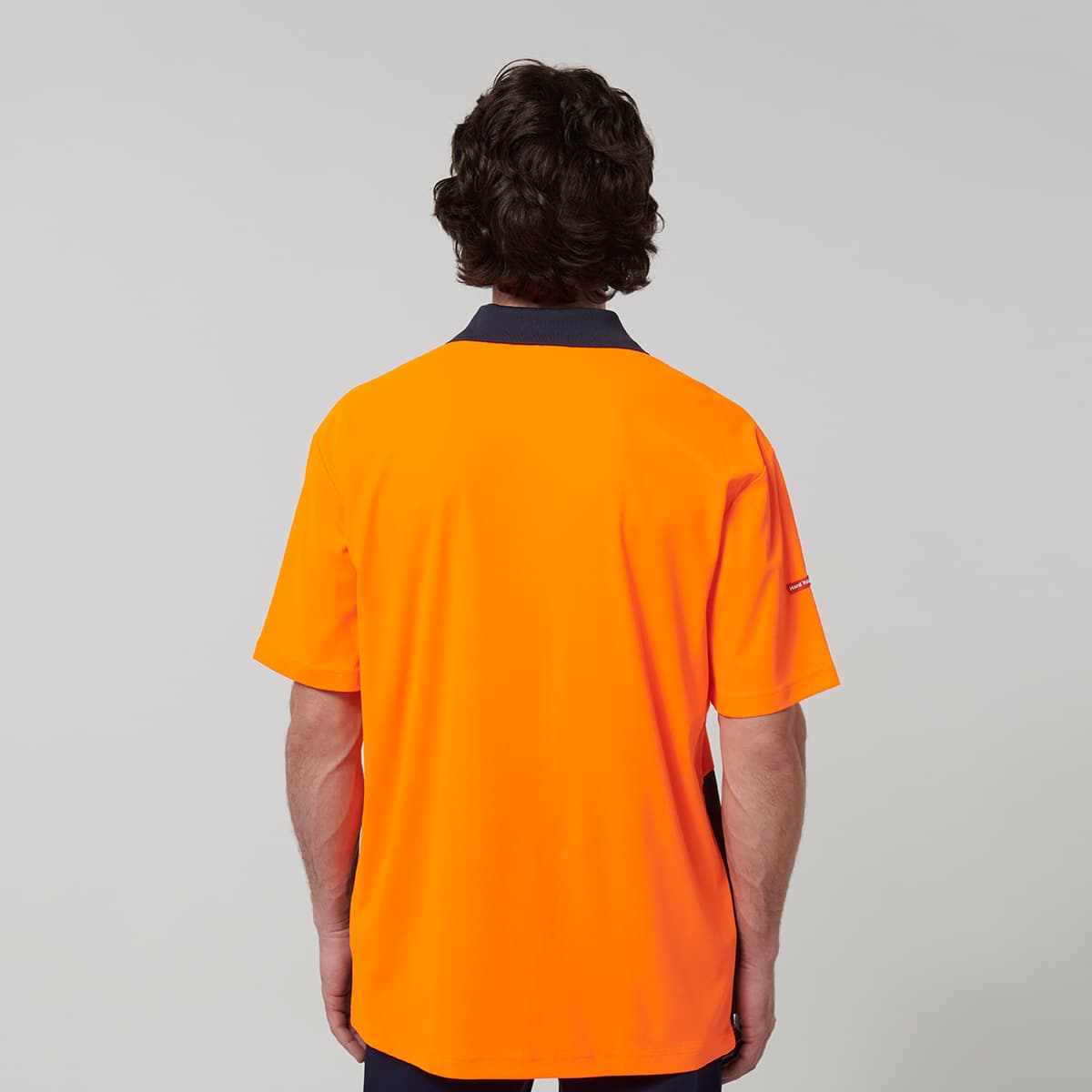 Hard Yakka Mens Short Sleeve Hi Vis Polo (Orange/Navy)_3